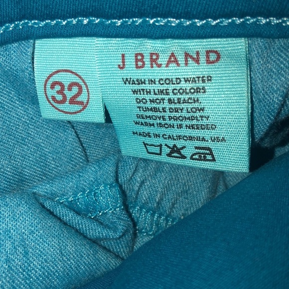 J Brand Azure size 32 jeans fits 12-14 (turquoise) stretch Moto skinny - Picture 5 of 16